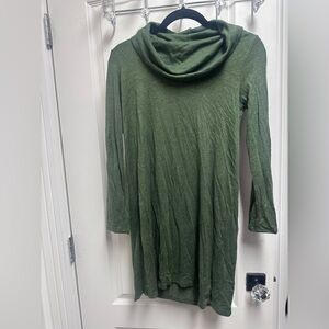 Ultra Soft Green Cowl Neck Sweater Dress